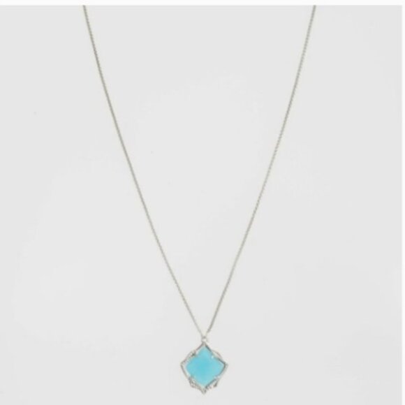 Kendra Scott Kacey Aqua Chalcedony Necklace - NWT - Picture 7 of 14